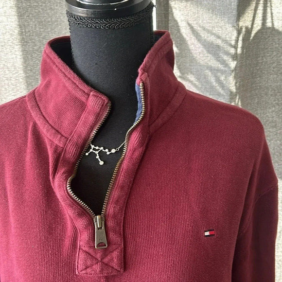 Red Tommy Hilfiger Quarter Zip - Picture 2 of 5